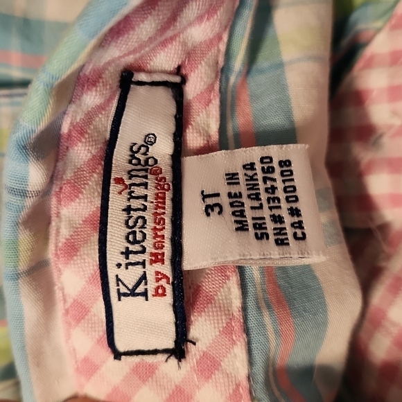 Kitestrings Pastel Plaid Button Down Shirt Size 3T - Picture 8 of 10
